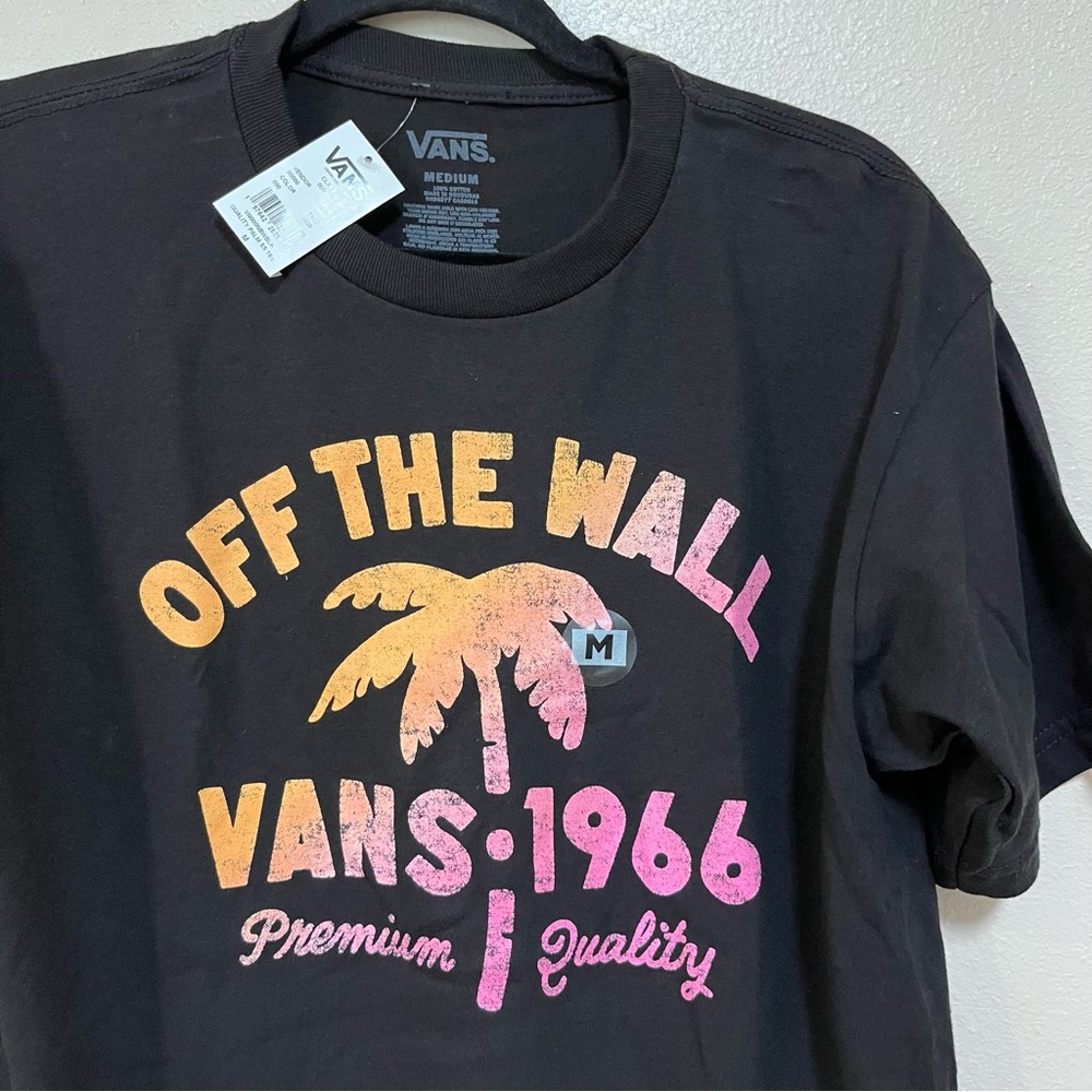 Vans Off The Wall Island T Shirt Mens M Short Sleeve Black New